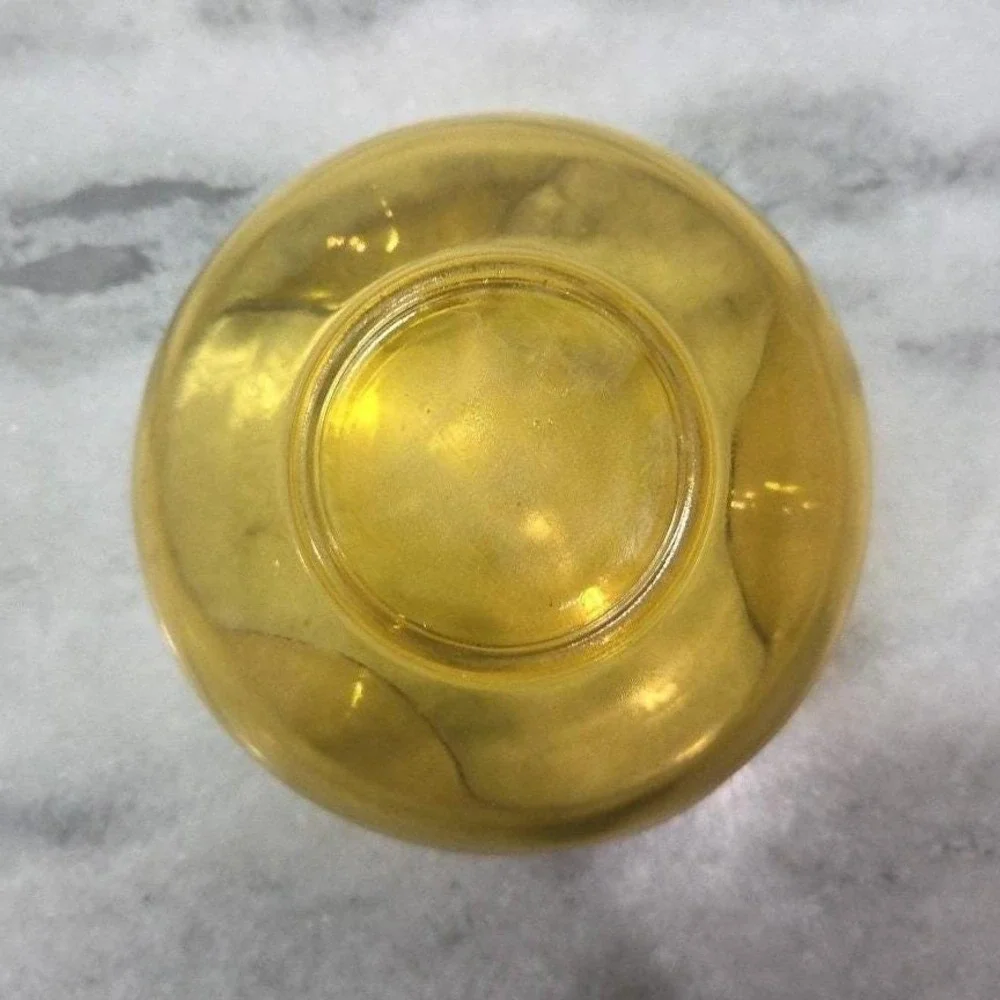 Anchor Hocking Harvest‎ Gold Trinket Bowl, Vintage Amber Honey Dish, Wavy Edges